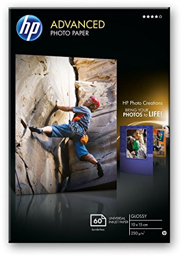 Papel Fotográfico HP Q8008A Papel fotográfico (250 g/m²) HP - Papel fotográfico - 250 g/m², 50 folhas, preto