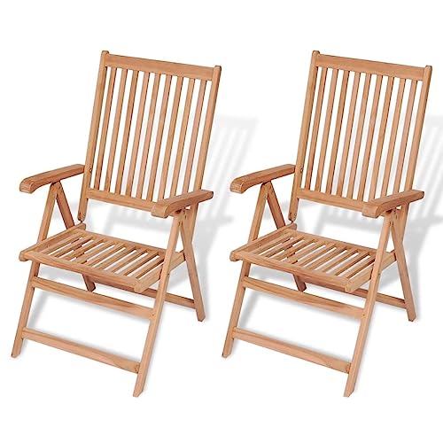 Conjunto de 2 Cadeiras de Jardim VIDAXL (Castanho - Madeira) vidaXL - Móveis de exterior - 2 cadeiras, castanho, madeira