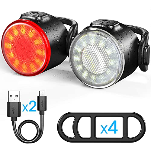 Luz Traseira e Dianteira Recarregável Usb Led 6 Modos Luzes de Alerta Ciclismo Bicicleta ASUNND - Luzes de segurança e refletores esportivos - usb, recarregável, 6 modos, alerta, ciclismo