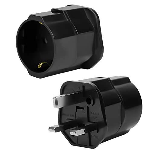 Adaptador de Viagem CUC Exertis Connect 2P UK to Spanish Type G Towkom - Conversores e adaptadores de viagem - adaptador, viagem, cuc exertis connect, uk, spanish type g, masculino, preto, azul