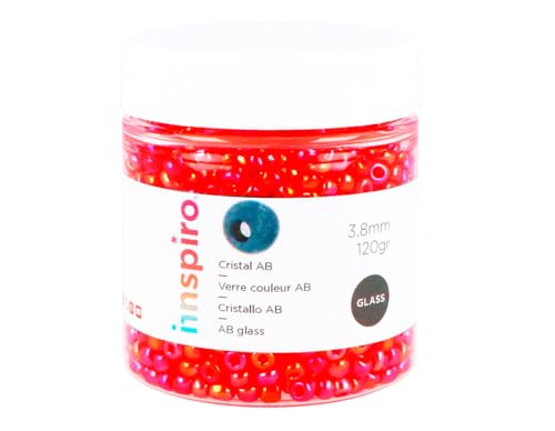 Innspiro Aurora Borealis 3.8Mm Red Glass Beads INNSPIRO - Missangas - 3.8mm, vidro, rosca, 120g