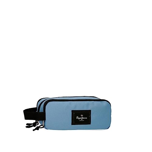 Estojo PEPE JEANS Aris Azul (4.5 x 21 cm) PEPE JEANS - Estojos para canetas e lápis - 3 compartimentos, 21 cm, azul