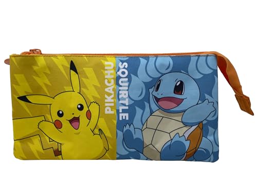 Mochila POKEMON Kanto Starter (Triple) (Idade Mínima Recomendada: 6 anos) CYP BRANDS - Organizadores de mesa - três bolsos, tecido resistente, 6 anos, pokemon