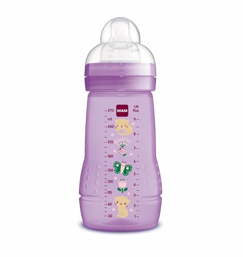 Biberão MAM Easy Active (270 ml - Rosa) MAM - Biberões - 270 ml, ergonômico, fácil de agarrar, forma do seio materno