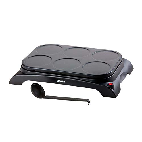 Máquina de Crepes DOMO DO8709P (Preto - 1100 W) Domo - Torradeiras e grelhadores - 1100 W, preto, aço inoxidável