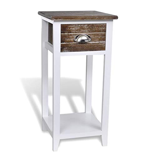 Mesa de cabeceira vidaXL com gaveta | Castanho | 30 x 30 x 63 cm vidaXL - Conjuntos de móveis - mesa cabeceira, vidaxl, gaveta, castanho, 30x30x63 cm