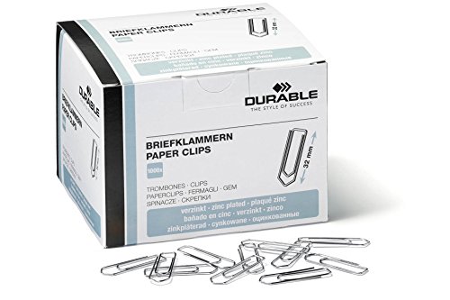 Durable 121125 clavija para portas e janelas (Ferragens) Durable - Clipes de papel e grampos - metal, 32 cm, 1000 peças, prateado