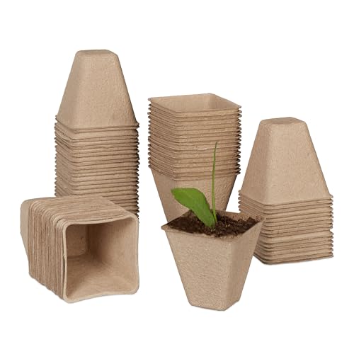 Conjunto de 80 Plantas Relaxdays (Recondicionado Como Novo) Relaxdays - Vasos e canteiros - 80 plantas, 8 cm3, guia de cuidados, semillero