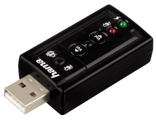 Placa de Som HAMA USB Sound Card 7.1 Surround Hama - Placas e adaptadores de áudio - usb, sound card, 7.1 surround