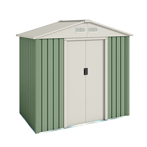 Casa de Jardim METALICO NYBRO (Bege - Aço - 201x121x176 cm) Okoru - Construção - bege, aço, 201x121x176 cm