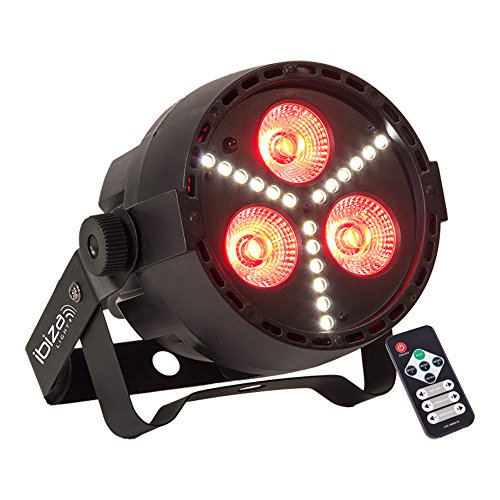 Projetor de luz IBIZA com 3 LEDs RGBW e 18 LEDs strobe DMX Ibiza Light - Luminárias Decorativas - 3 LEDs RGBW, 18 LEDs strobe, DMX, 50 W