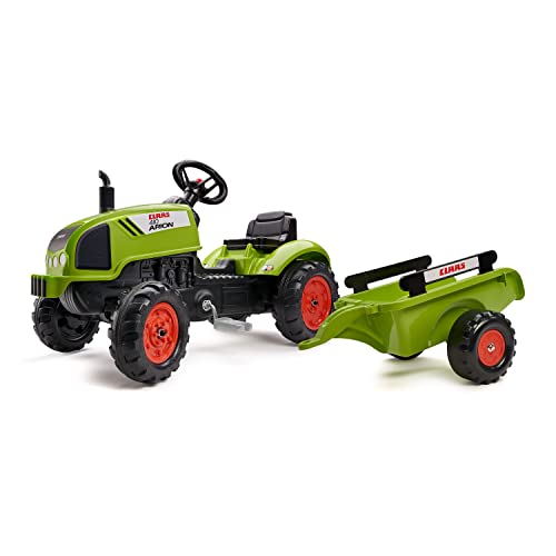 Trator com Reboque de Brincar FALK 2041C (Idade Mínima: 3) Falk - Veículos de empurrar e pedalar - reboque, cabine amovível, direção assistida, rodas macias