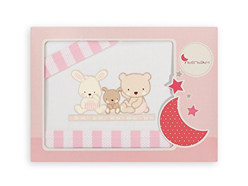 Lençol de Berço Interbaby Mod Love Rosa (105 x 100 cm) Interbaby - Lençóis - algodão, poliéster, macio, rosa