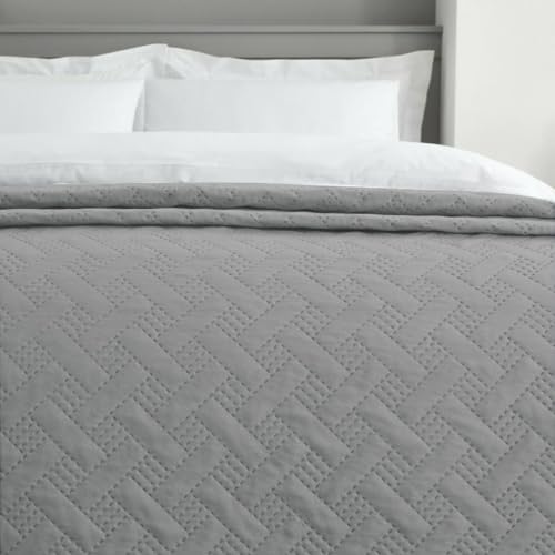 Manta MERCURY TEXTIL Bouti (Algodão - Cinzento - 200 x 220 cm) HOME MERCURY - Cobertores e edredons - algodão, cinzento, 200x220 cm