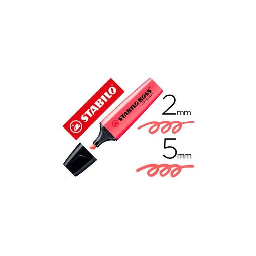 Marcadores Fluorescentes STABILO Boss Original Vermelho (Caixa de 10) Stabilo - Marcadores e marcadores de texto - fluorescente, traço fino, tinta à base de água, leitura fácil