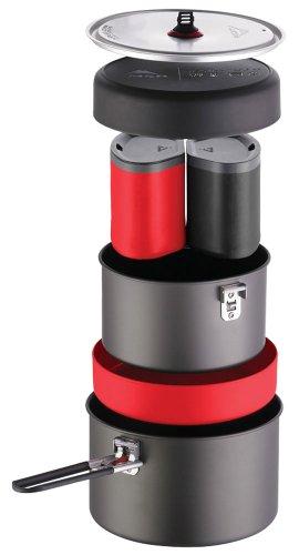 Conjunto de Cozinha MSR Quick 2 Sistema 1 Tamanho MSR - Utensílios e louça de cozinha para camping - cozinha rápida, 6 utensílios, recipiente com tampa, colher