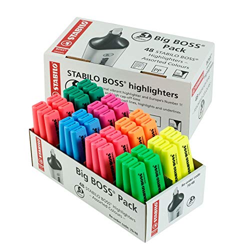 Marcador STABILO Boss Big BOSS 48 Unidades Stabilo - Marcadores e marcadores de texto - marcador, stabilo, boss original, escrita fácil, tinta à base de água, lavável