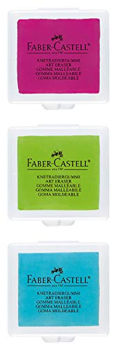 Faber Castell Eraser 3 Unidades (Recondicionado Marcas Mínimas) Faber-Castell - Borrachas - 3 unidades, resistentes à água, corrigir desenhos