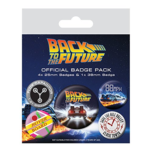 Póster Pyramid International Back To The Future DeLorean Badge Pyramid International - Joias - back to the future, DeLorean, pins, pack