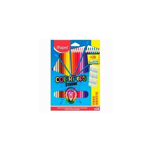 Lápis MAPED Strong (Multicor - 24 Unidades) Maped - Lápis - multicor, 24 unidades, ultra-resistente, ergonômico