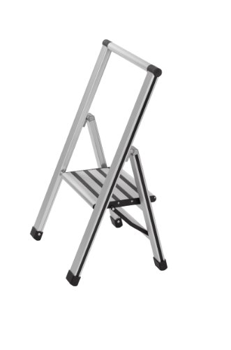Wenko 21030100 escada de interior Prateado Wenko - Escadas e andaimes - alumínio, plástico, 150 kg, dobrável, antiderrapante