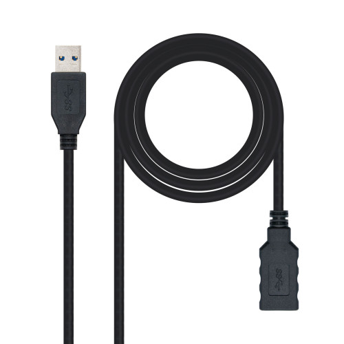 Cabo de Dados NANOCABLE (USB A - 3 m - Preto) NANOCABLE - Cabos de armazenamento e transferência de dados - usb 3.0, 3 m, 5000 mbps, preto