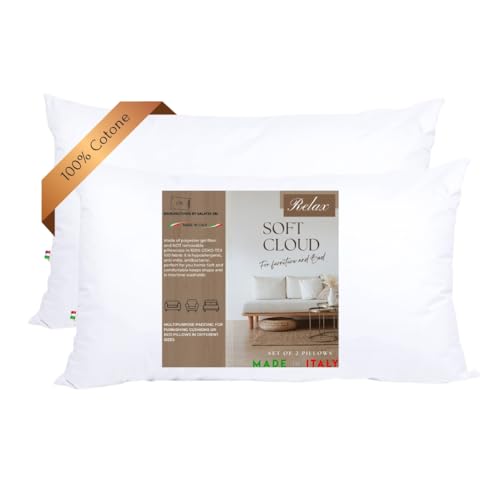 Almofada de Dormir GM (Branco - Espuma) Galatex - Material de enchimento e acolchoamento - algodão italiano, fibra siliconizada, hipoalergénico, antibacteriano