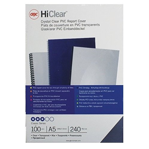 Pack 25 Capas para Encadernação GBC 4400025 GBC - Papel de capa - capa, encadernação, pvc ultra-fina, resistente, anti-estalhante