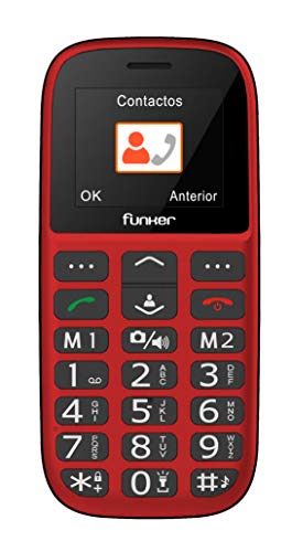 Telemóvel Sénior FUNKER C65 EASY PLUS (2.4'' - 2G - Vermelho) Funker - Telemóveis - sénior, botões grandes, volume control, sos, lítio recarregável
