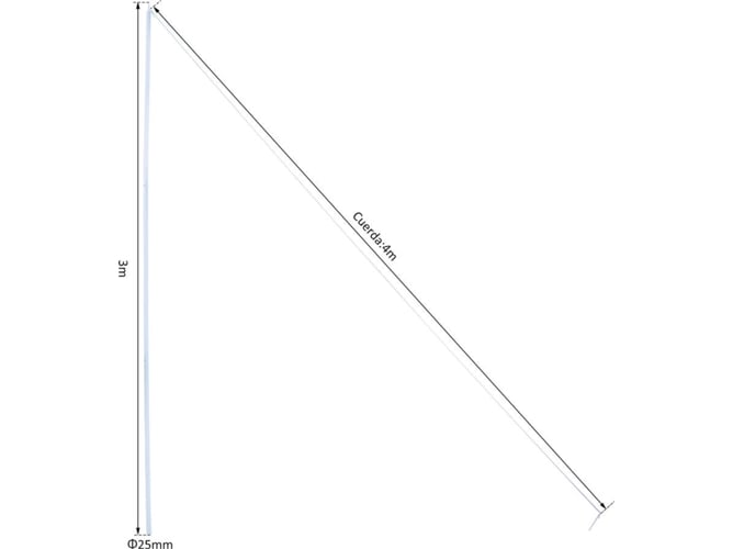 Vela para Guarda-Sol OUTSUNNY (Branco - Poliéster) Outsunny - Barras e estacas para tendas - toldo, poliéster, metal, anti-ferrugem