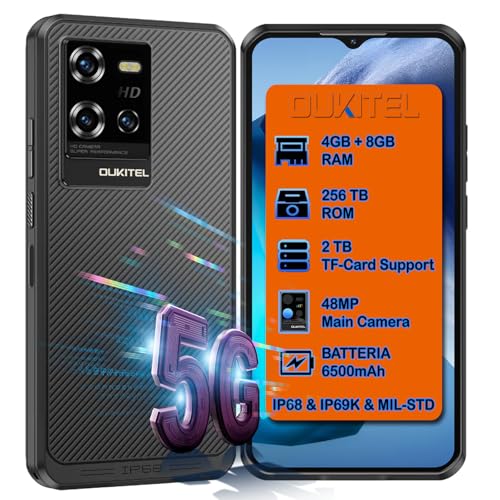 Smartphone OUKITEL WP50 (6.67'' - 12 GB - 256 GB - Preto) OBA - Telemóveis - 6.67 polegadas, 12 gb, 256 GB, ip68, 6500 mAh