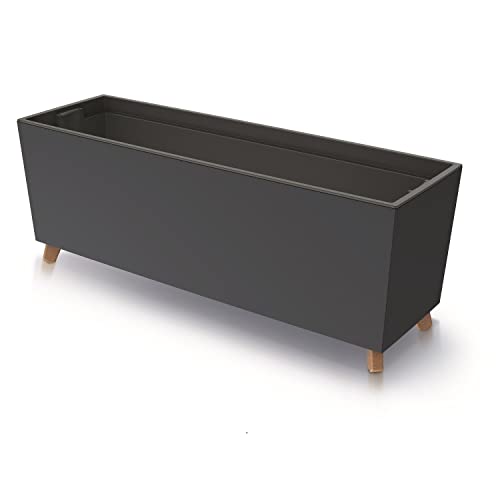 Vaso PROSPERPLAST Urbi Case Antracite com Suporte Prosperplast - Móveis de exterior - antracite, suporte