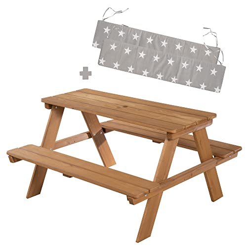 Conjunto de Móveis de Jardim para Crianças com Almofada de Assento Robusto roba - Móveis de exterior - conjunto, móveis, jardim, crianças, almofada, assento