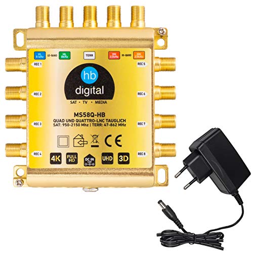 Multiplicador de Sinal HB-DIGITAL DVB-S / S2 Multiswitch 5/8 hb-digital - Áudio - dvb-s, dvb-s2, multiswitch, 5.8