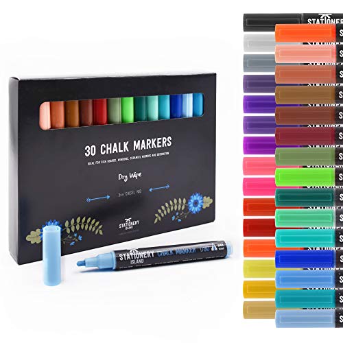 Marcador de Giz Líquido com Apagamento Rápido Stationery Island - 30 Cores STATIONERY ISLAND - Marcadores e marcadores de texto - giz líquido, apagamento rápido, 30 cores