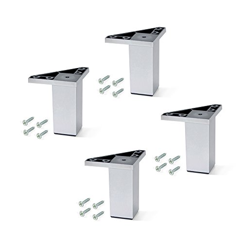 Pernas para Móveis, EMUCA, D. 50 Mm, Aço e Plástico, Cinzento Metalizado, 4 Ud. Emuca - Peças e acessórios para secretárias - 50 mm, aço e plástico, cinzento metalizado, 4 ud