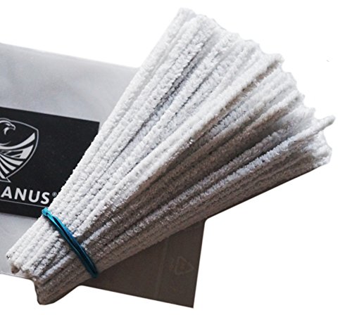 Fita Limpa-Canais 100 Unidades Branco Felpudo GERMANUS - Fios de artesanato - branco, felpudo, 100 unidades