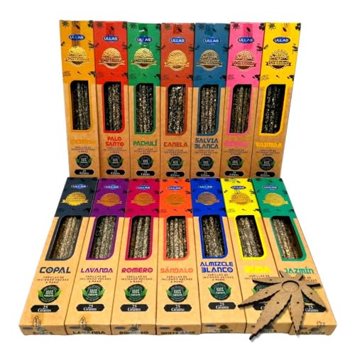 Incensos ULLAS (12 Unidades - Diversas fragrâncias) VADEINCIENSO - Suportes de incenso - 12 unidades, fragrâncias variadas, queimador de varas