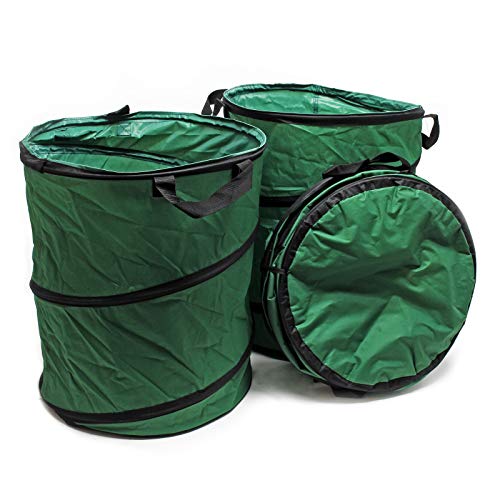 Saco de Lixo Redondo 100L Pop-Up Plegável Set 3X Bolsas de Resíduos Jardim Folhas Relva WilTec - Sacolas de lixo - 100l, pop up, plegável, bolsas de resíduos, jardim