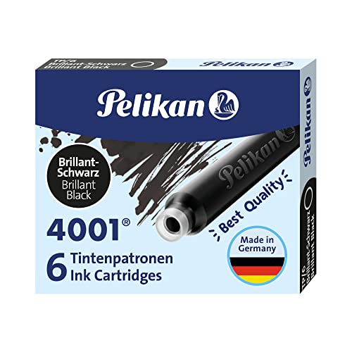 Recargas para Canetas PELIKAN TP6 Preto (60 unidades) Pelikan - Tinta e recargas de caneta - 60 unidades, tampa removível, escrita suave, sem conservadores