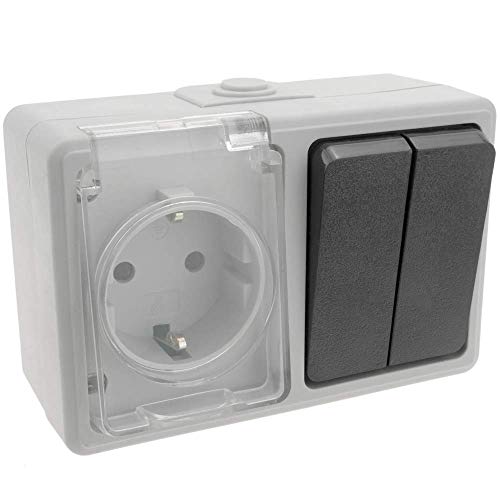 Be Matik BEMATIK-IP-16A-250V-2P-SCHUKO (Electricidade e Domótica) BEMATIK.COM - Tomadas e soquetes de energia - tomada EU, 2P+T, 4 polos, plástico