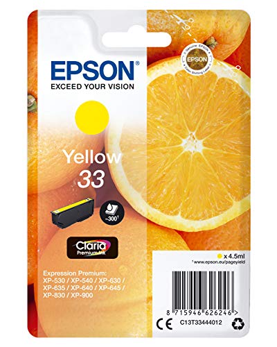 Tinteiro EPSON Tinteiro Claria Premium Amarelo (C13T33444022) Epson - Cartuchos de toner e jato de tinta - amarelo, epson, claria premium