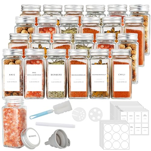 Conjunto de 25 Recipientes Cristal para Especiarias LANNAVAN Lannvan - Dispensadores de condimentos - 25 recipientes, cristal, especiarias