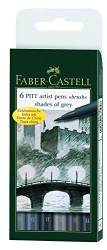 Caneta de Tinta Permanente FABER-CASTELL Pitt Artist Pen Brush 1-4 mm Faber-Castell - Canetas - tinta permanente, resistência à luz, secagem rápida, resistente à água
