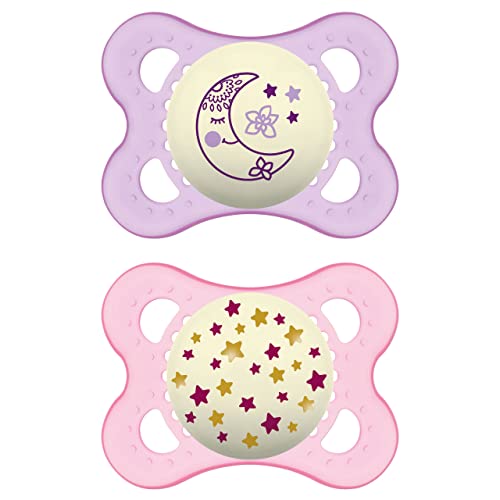 Conjunto de Chupeta MAM Original Night Rosa (0-6M) MAM - Chupetas e mordedores - chupeta, original, rosa, ventilação, broche