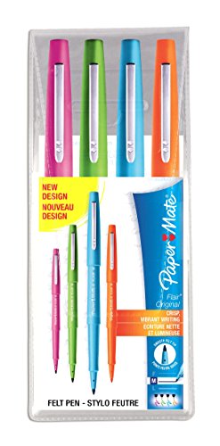 Caneta de Gel FLAIR Multicor (12 mm - 4 Un) Papermate - Canetas - 12 mm, 4 unidades, tinta à base de água, fibra