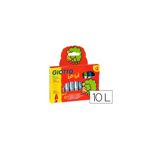 Lápis de Cor GIOTTO Be-Bé (Multicor - 10 Un) Giotto be-bè - Equipamento de escritório - multicor, 10 un, macio, saca-rolhas