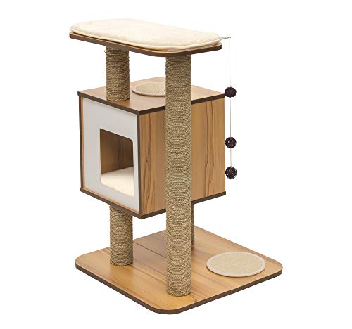 Arranhador para Gato HAGEN V-BASE Vesper Faia VESPER - Mobiliário para gatos - algas marítimas, tabuleiro, densidade média, cor branca