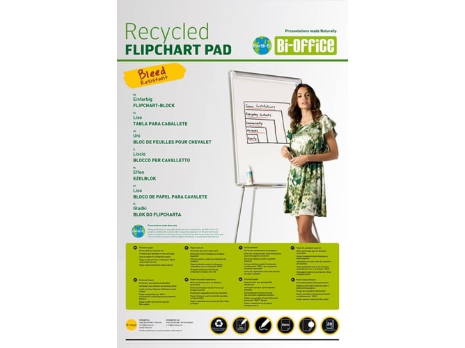 Recargas para Quadros Brancos BI-OFFICE Earth-it BI-OFFICE - Papel de impressora e copiadora - papel reciclado, superfície suave, painéis magnéticos