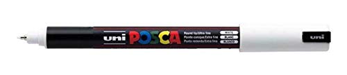 Marcador UNI POSCA White Fine Tip Permanent Marker POSCA - Marcadores e marcadores de texto - tinta permanente, borrável, resistente à água, não absorve humidade